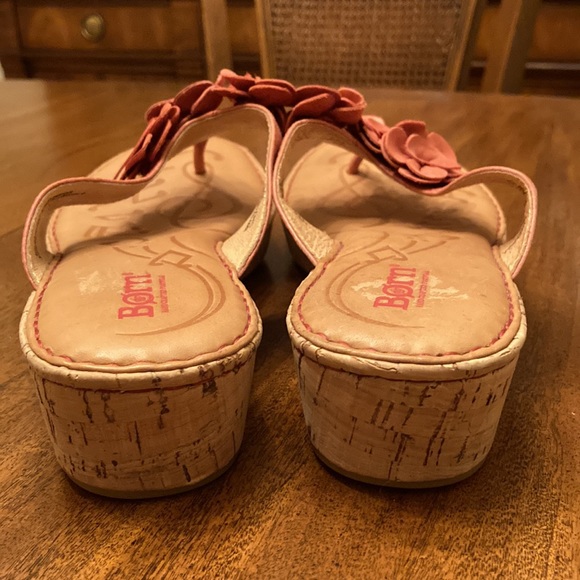 BORN Pink Floral Leather Sandals - Picture 9 of 10
